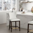 Manhattan Comfort Blair Modern Wood Upholstered Counter Stool in White