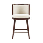 Manhattan Comfort Evalyn Modern Wood Upholstered Counter Stool in Cream