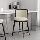 Manhattan Comfort Evalyn Modern Wood Upholstered Counter Stool in Cream