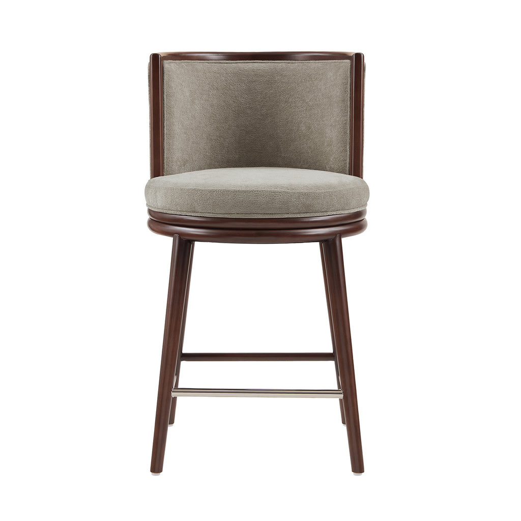 Manhattan Comfort Evalyn Modern Wood Upholstered Counter Stool in Dove