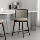 Manhattan Comfort Evalyn Modern Wood Upholstered Counter Stool in Stone