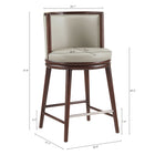 Manhattan Comfort Evalyn Modern Wood Upholstered Counter Stool in Stone