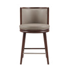 Manhattan Comfort Evalyn Modern Wood Upholstered Counter Stool in Taupe