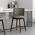 Manhattan Comfort Evalyn Modern Wood Upholstered Counter Stool in Taupe