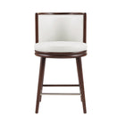 Manhattan Comfort Evalyn Modern Wood Upholstered Counter Stool in White