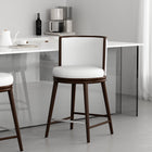 Manhattan Comfort Evalyn Modern Wood Upholstered Counter Stool in White