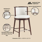 Manhattan Comfort Evalyn Modern Wood Upholstered Counter Stool in White