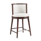 Manhattan Comfort Evalyn Modern Wood Upholstered Counter Stool in White