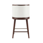 Manhattan Comfort Evalyn Modern Wood Upholstered Counter Stool in White