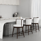 Manhattan Comfort Evalyn Modern Wood Upholstered Counter Stool in White