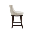 Manhattan Comfort Lucia Modern Chenille Wood Counter Stool in Natural