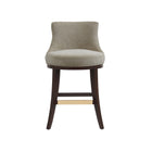 Manhattan Comfort Lucia Modern Chenille Wood Counter Stool in Taupe
