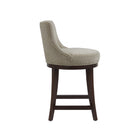 Manhattan Comfort Lucia Modern Chenille Wood Counter Stool in Taupe