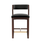 Manhattan Comfort Patricia Modern Wood Upholstered Counter Stool in Black