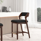 Manhattan Comfort Patricia Modern Wood Upholstered Counter Stool in Black