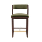 Manhattan Comfort Patricia Modern Wood Upholstered Counter Stool in Turtle Green