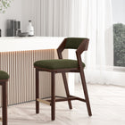 Manhattan Comfort Patricia Modern Wood Upholstered Counter Stool in Turtle Green