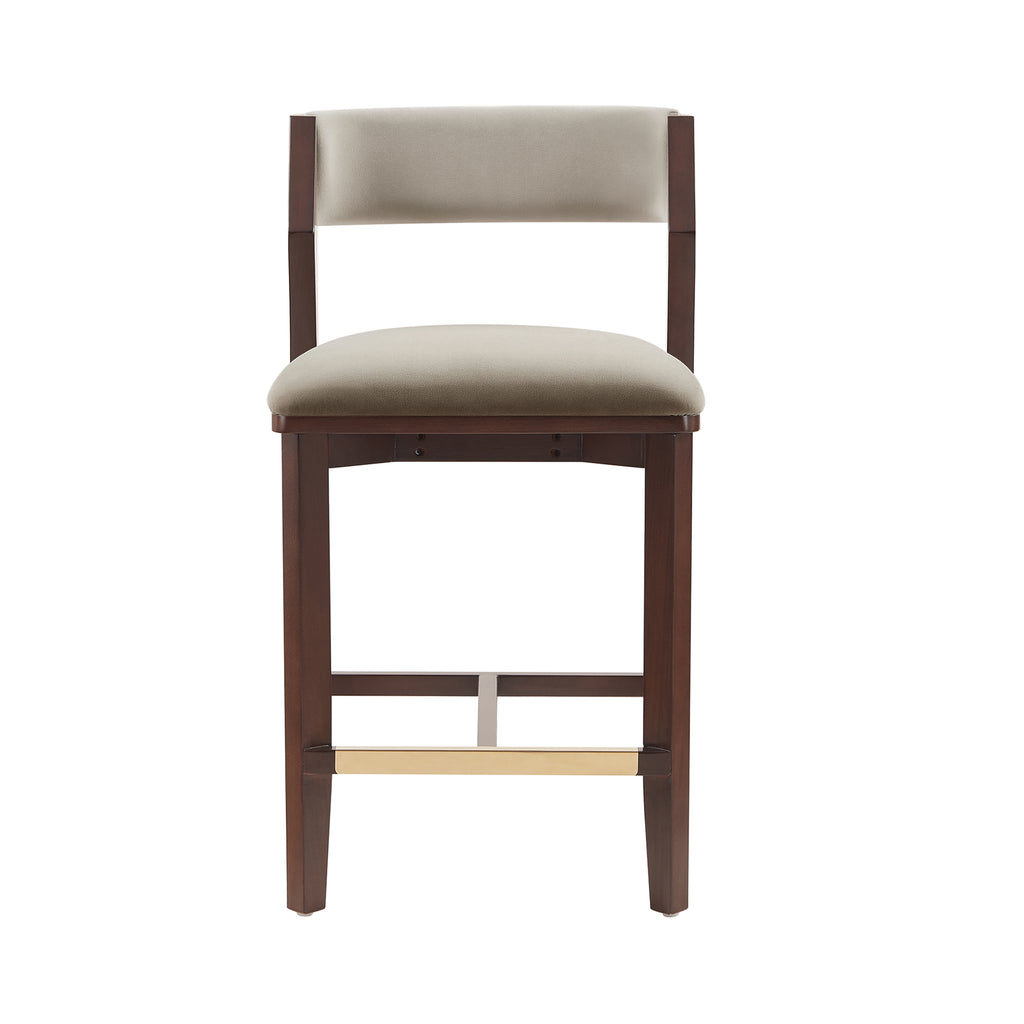 Manhattan Comfort Patricia Modern Wood Upholstered Counter Stool in Linen