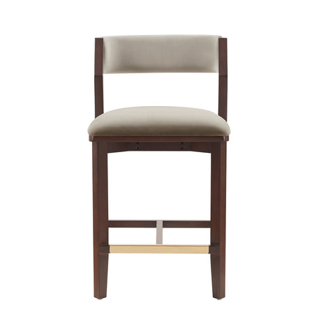 Manhattan Comfort Patricia Modern Wood Upholstered Counter Stool in Linen