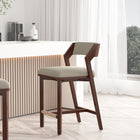 Manhattan Comfort Patricia Modern Wood Upholstered Counter Stool in Linen