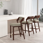 Manhattan Comfort Patricia Modern Wood Upholstered Counter Stool in Linen