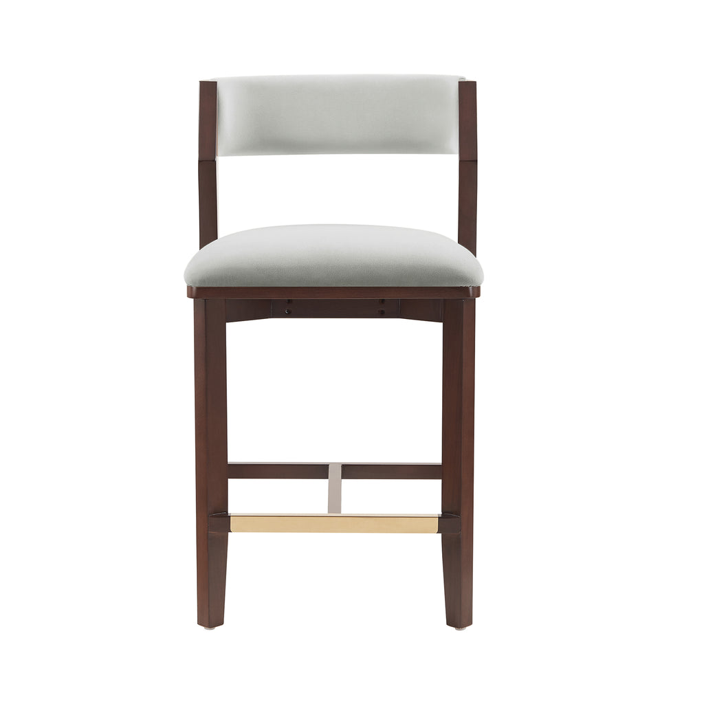 Manhattan Comfort Patricia Modern Wood Upholstered Counter Stool in White Glacier