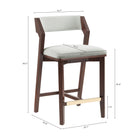 Manhattan Comfort Patricia Modern Wood Upholstered Counter Stool in White Glacier