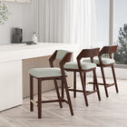 Manhattan Comfort Patricia Modern Wood Upholstered Counter Stool in White Glacier