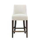 Manhattan Comfort Beever Modern Chenille Wood Counter Stool in Cream