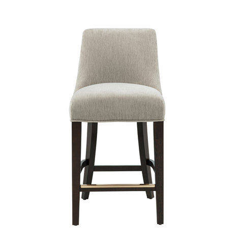 Manhattan Comfort Beever Modern Chenille Wood Counter Stool in Taupe