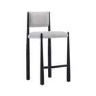 Manhattan Comfort Lennor Mid-Century Modern Boucle Metal Counter Stool in Champagne
