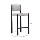 Manhattan Comfort Lennor Mid-Century Modern Boucle Metal Counter Stool in Champagne