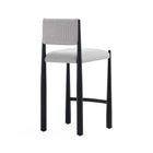 Manhattan Comfort Lennor Mid-Century Modern Boucle Metal Counter Stool in Champagne