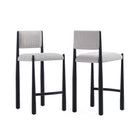 Manhattan Comfort Lennor Mid-Century Modern Boucle Metal Counter Stool in Champagne