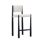 Manhattan Comfort Lennor Mid-Century Modern Boucle Metal Counter Stool in Cream