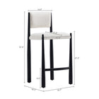 Manhattan Comfort Lennor Mid-Century Modern Boucle Metal Counter Stool in Cream