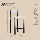 Manhattan Comfort Lennor Mid-Century Modern Boucle Metal Counter Stool in Cream