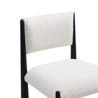 Manhattan Comfort Lennor Mid-Century Modern Boucle Metal Counter Stool in Cream