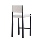 Manhattan Comfort Lennor Mid-Century Modern Boucle Metal Counter Stool in Cream
