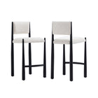 Manhattan Comfort Lennor Mid-Century Modern Boucle Metal Counter Stool in Cream