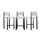 Manhattan Comfort Lennor Mid-Century Modern Boucle Metal Counter Stool in Cream