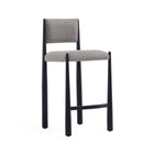 Manhattan Comfort Lennor Mid-Century Modern Boucle Metal Counter Stool in Mushroom