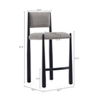 Manhattan Comfort Lennor Mid-Century Modern Boucle Metal Counter Stool in Mushroom