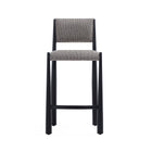 Manhattan Comfort Lennor Mid-Century Modern Boucle Metal Counter Stool in Mushroom