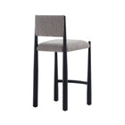 Manhattan Comfort Lennor Mid-Century Modern Boucle Metal Counter Stool in Mushroom