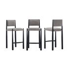 Manhattan Comfort Lennor Mid-Century Modern Boucle Metal Counter Stool in Mushroom