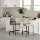 Manhattan Comfort Loft Contemporary Vegan Leather Metal Counter Stool in Stone Gray - Set of 2