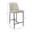 Manhattan Comfort Loft Contemporary Vegan Leather Metal Counter Stool in Stone Gray - Set of 2