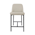 Manhattan Comfort Loft Contemporary Vegan Leather Metal Counter Stool in Stone Gray - Set of 2