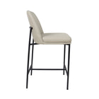 Manhattan Comfort Loft Contemporary Vegan Leather Metal Counter Stool in Stone Gray - Set of 2